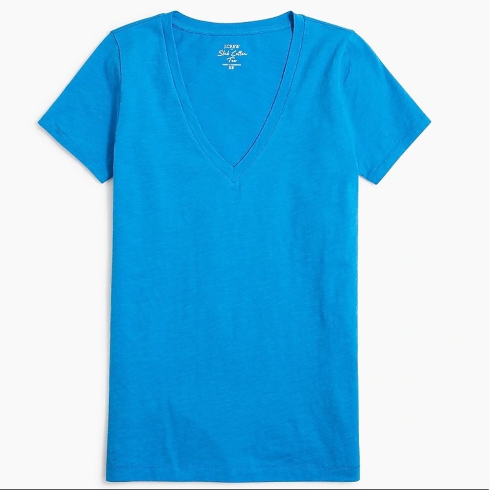 J. CREW Vintage Cotton Tee V-Neck Short Sleeve  Calm Surf T-Shirt NWT - Picture 12 of 12